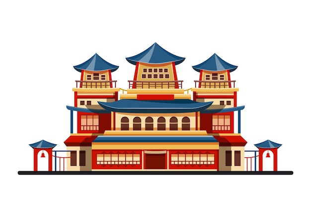 Vector cultural landmark or chinese building vector icon