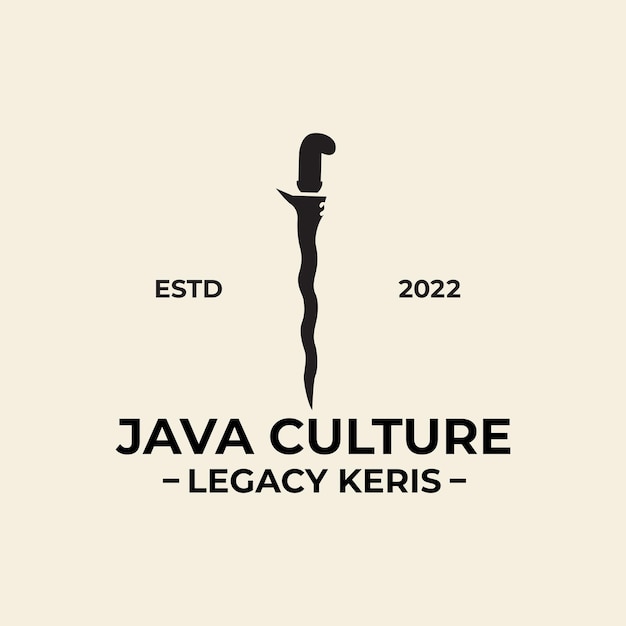 Culture java with logo modern vector icon vintage minimalist illustration design