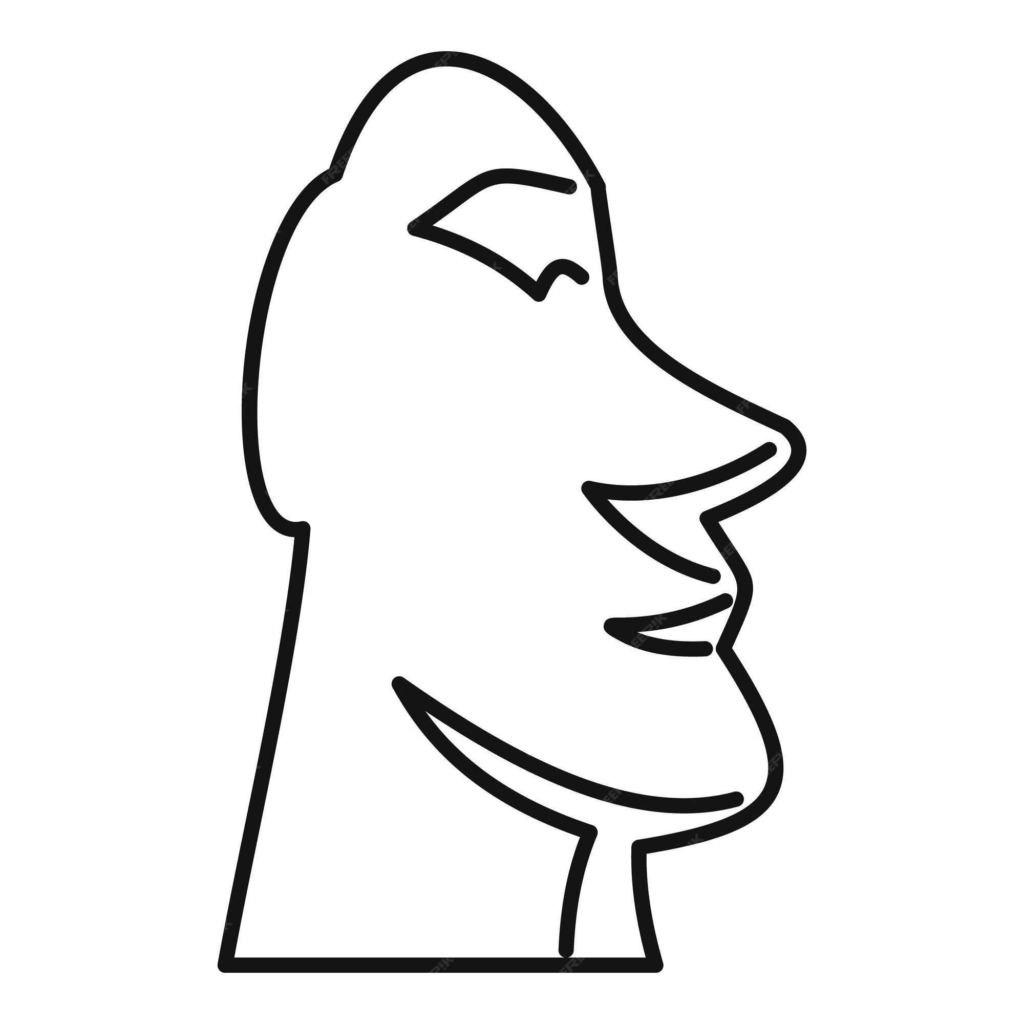 black and white illustration of moai icon. 24471303 Vector Art at Vecteezy