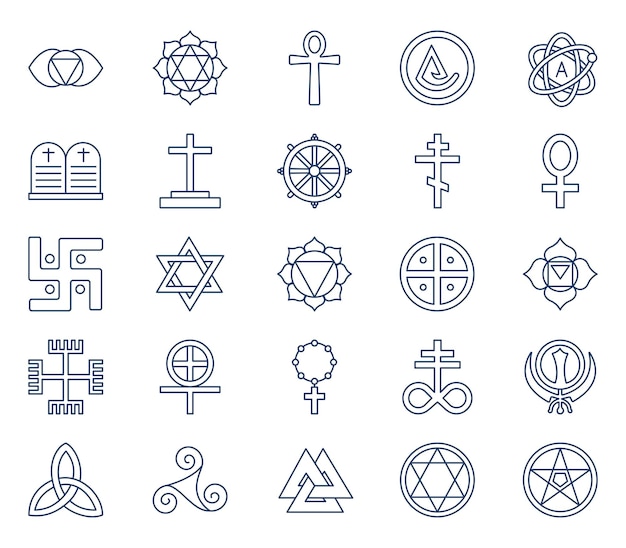 Vector culture symbols icon set