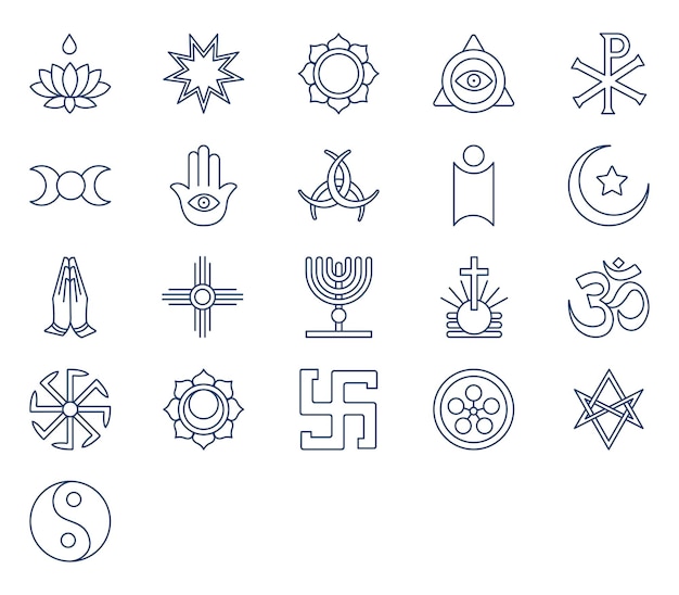 Vector culture symbols icon set