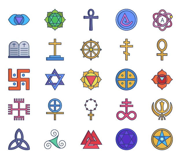 Culture Symbols icon set