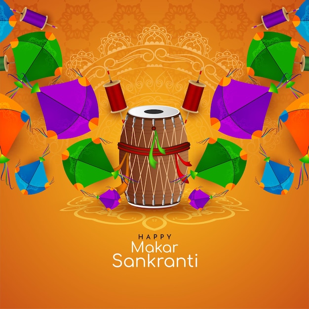 Culturele Makar Sankranti Indiase festival achtergrond ontwerp vector