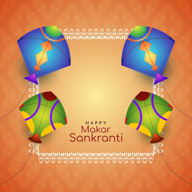 Culturele makar sankranti indiase festival achtergrond ontwerp vector