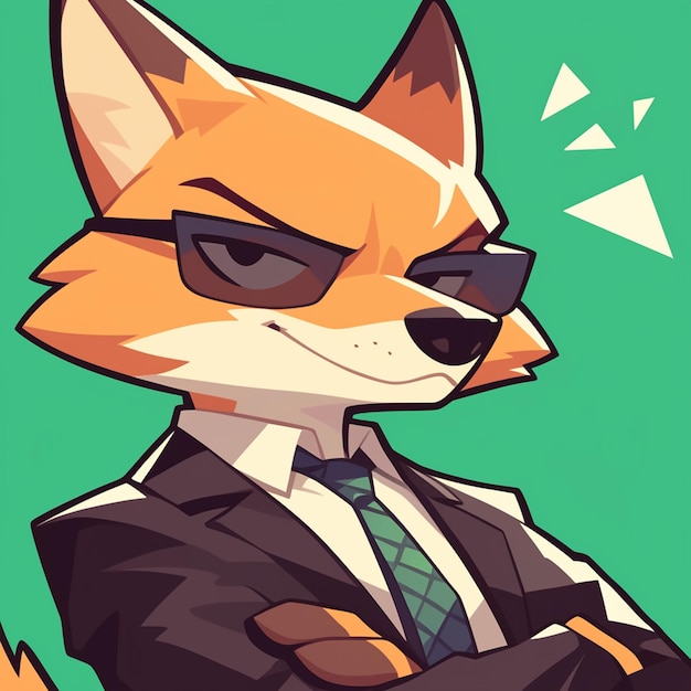 A cunning fox teacher cartoon style