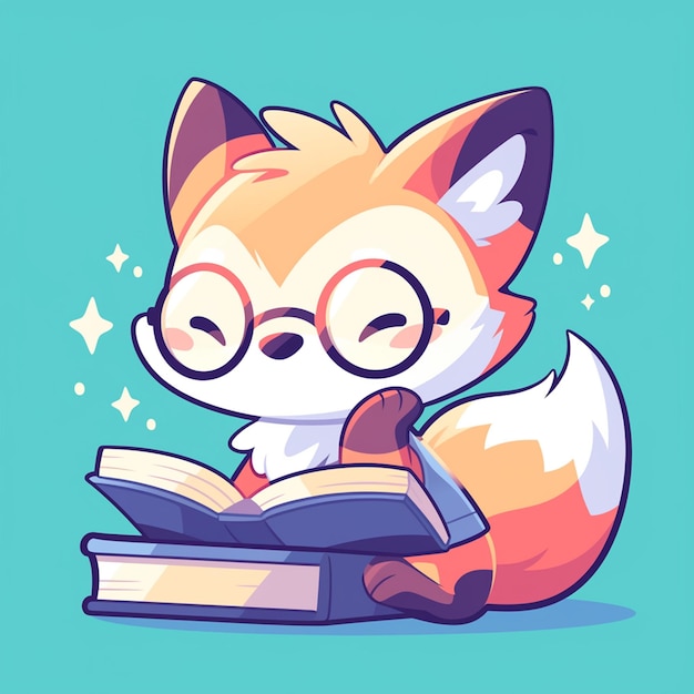 A cunning fox teacher cartoon style