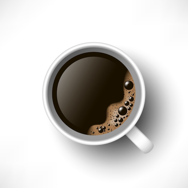 A cup of black coffee top view