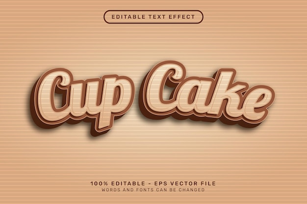 Cupcake effetto testo 3d e effetto testo modificabile