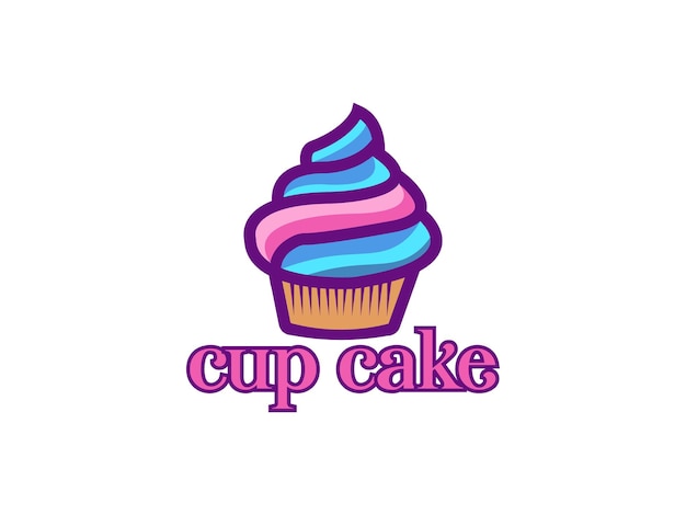 векторный шаблон дизайна логотипа чашки торта или пекарни