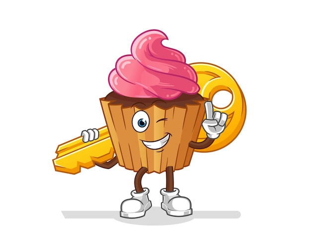 Cup cake carry the key mascot