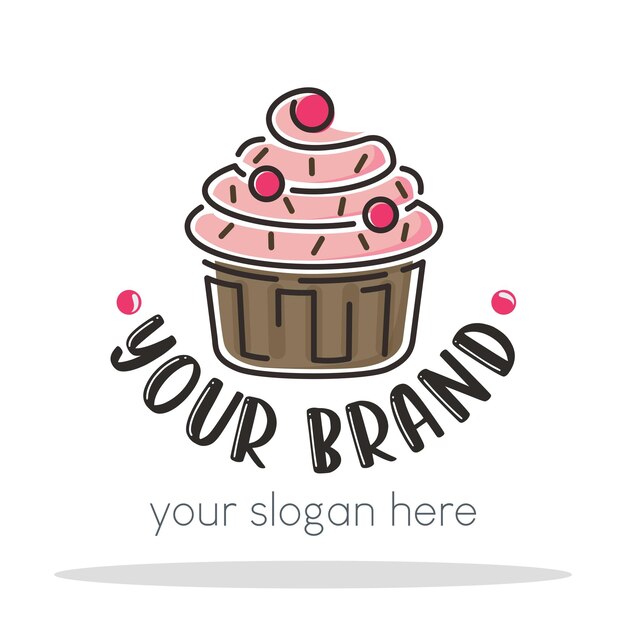 Cup cake logo vector design