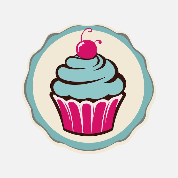 Cup cake logo vector illustrator