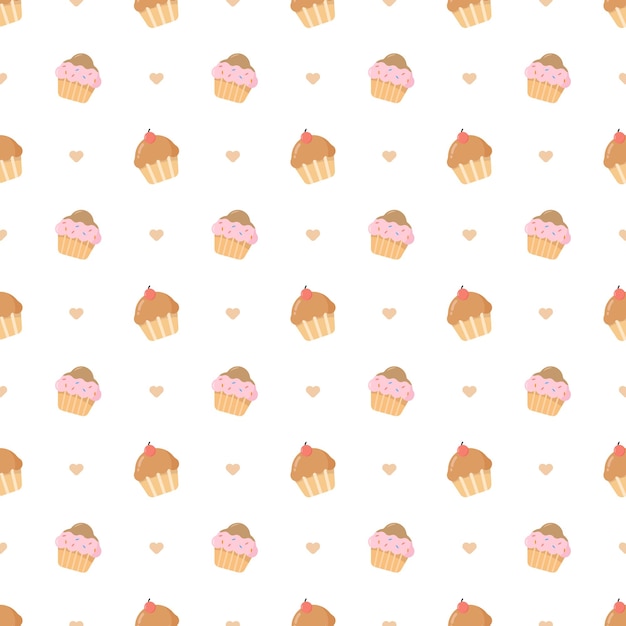 Vector cup cake seamless pattern