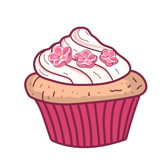 Cup cake vector art illustration