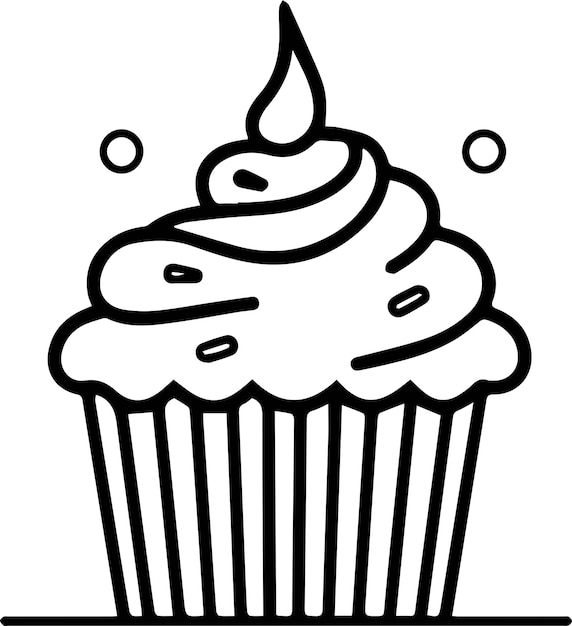 Cup cake vectorillustratie voor logo sticker kunst aan de muur