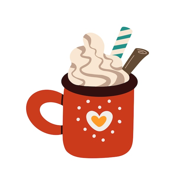 Cup of christmas sweet hot drink vector design