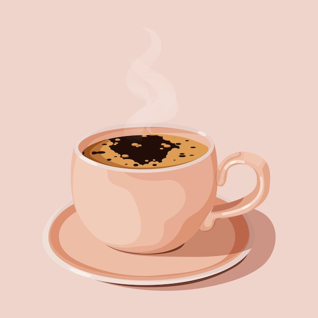 A cup of coffe hot drink Vector illstration