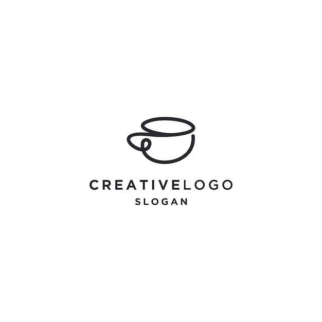 Cup coffe logo icon design template