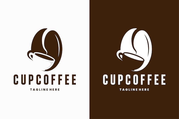 cup coffee beans vector logo template