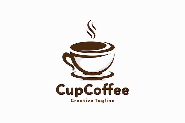 Tazza di caffè per modello di progettazione del logo della caffetteria