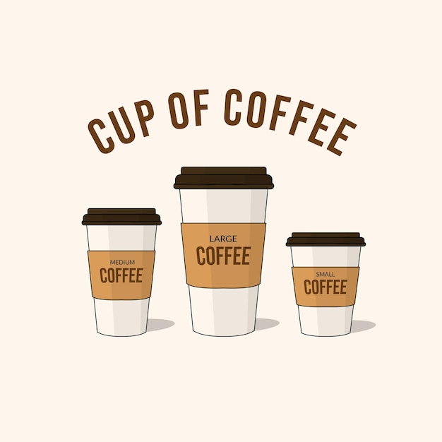 Cup of coffee in design vector drawing