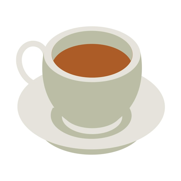 背景に隔離されたフラットスタイルのコーヒーカップアイコン
