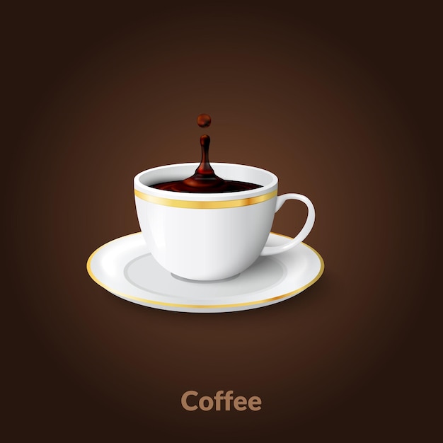 コーヒーのカップ おはようございます 現実的なベクトル