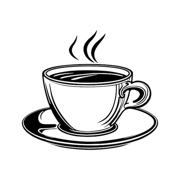 Cup of coffee hand drawn icon