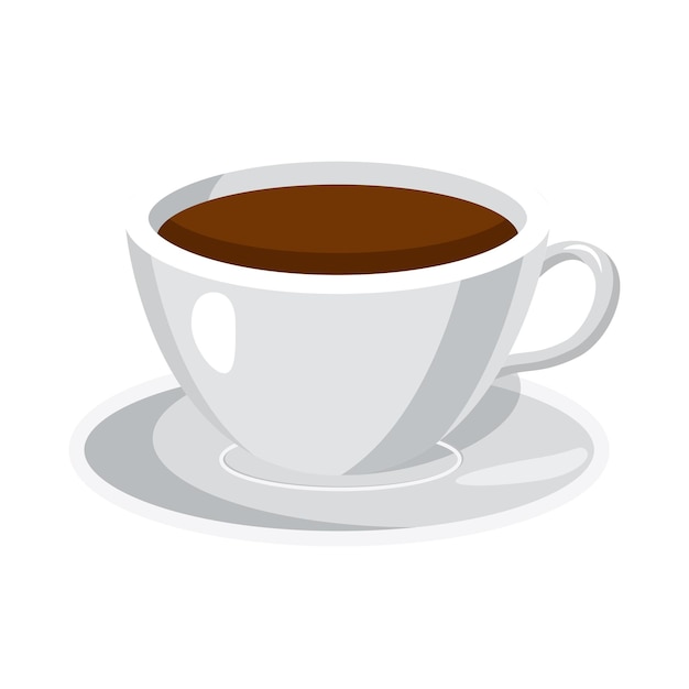 Cup of coffee icon in cartoon style on a white background