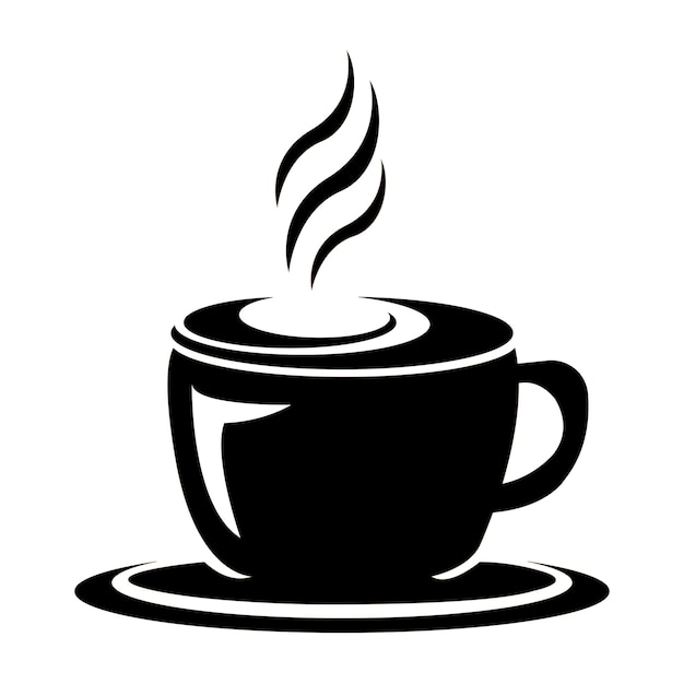 Un modello di disegno vettoriale del logo dell'icona della tazza di caffè