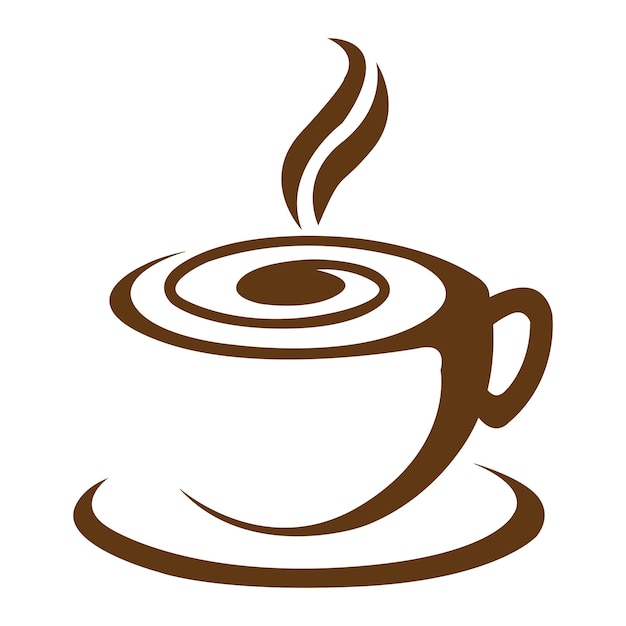 Un modello di disegno vettoriale del logo dell'icona della tazza di caffè