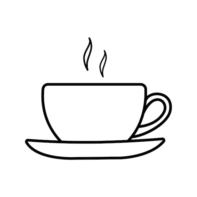 Modello icona tazza di caffè colore nero modificabile simbolo del caffè segno vettoriale isolato su sfondo bianco illustrazione per grafica e web design