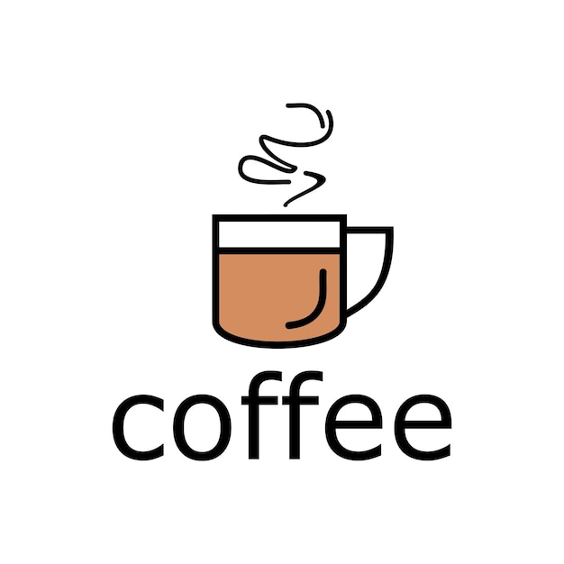 카페테리아 포스터를 위한 커피 컵 아이콘  ⁇ 터 일러스트레이션 플래트 스타일 장식 디자인