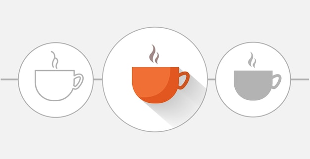 Cup of coffee isolated flat illustration cup of coffee line icon