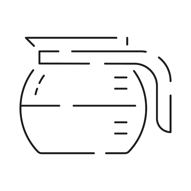 Cup of coffee line icon Vector illustration Black coffee and energy in office