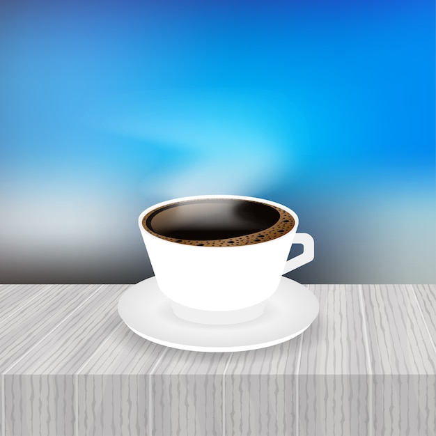 A Cup of Coffee and saucer illustration