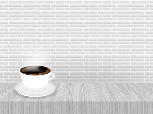 Vector a cup of coffee and saucer, realistic.