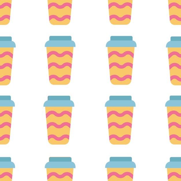 Cup of coffee seamless pattern