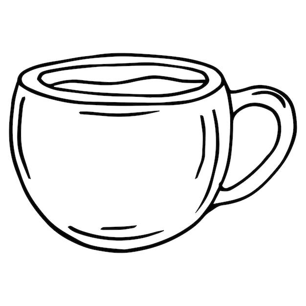 Vector cup of coffee sketch drawing vector isolated