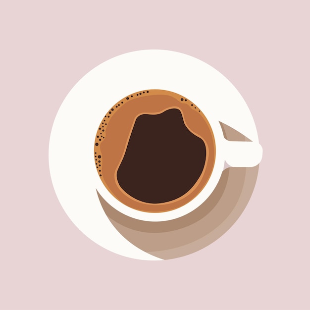 cup of coffee top view illustration