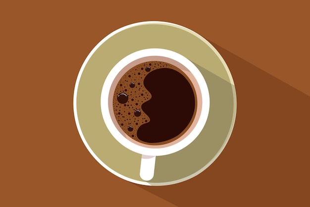 Vettore un'illustrazione di disegno di vettore della tazza di caffè