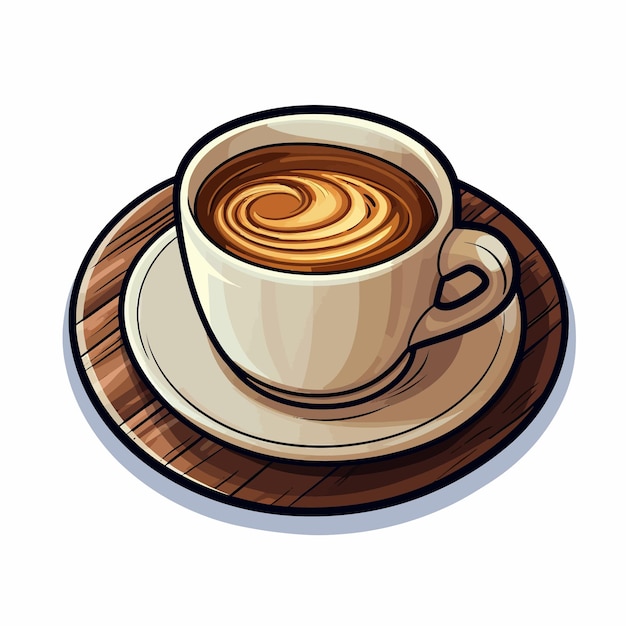 Cup of coffee with beans vector