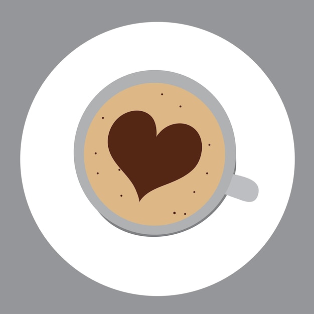 A cup of coffee with a heart on it