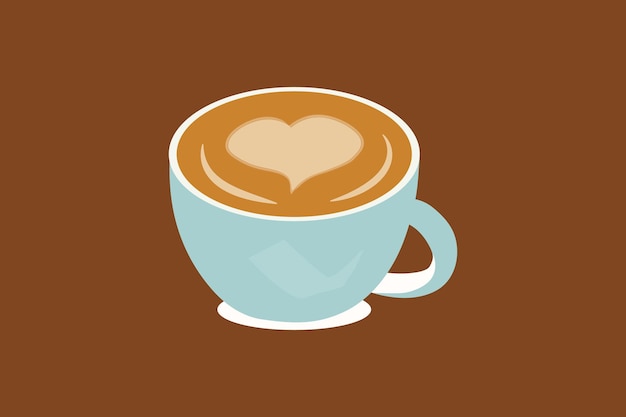 ハートの形のシンボルとコーヒーのカップ