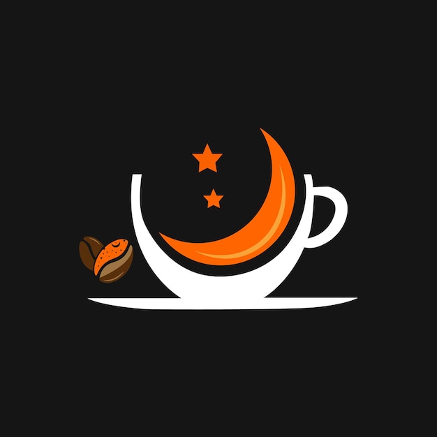 A cup of coffee with a moon and stars on it.