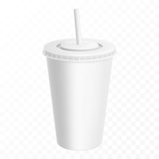 Vector a cup of coffee with a straw on a transparent background.