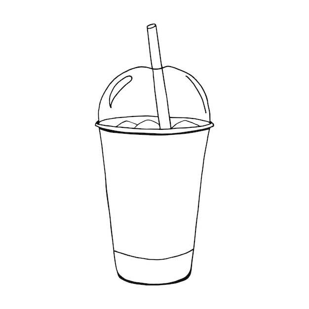 チューブイラストデザインのカップコーヒー