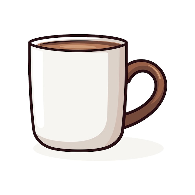 Cup of fresh coffee or cocoa on white background Vector illustration