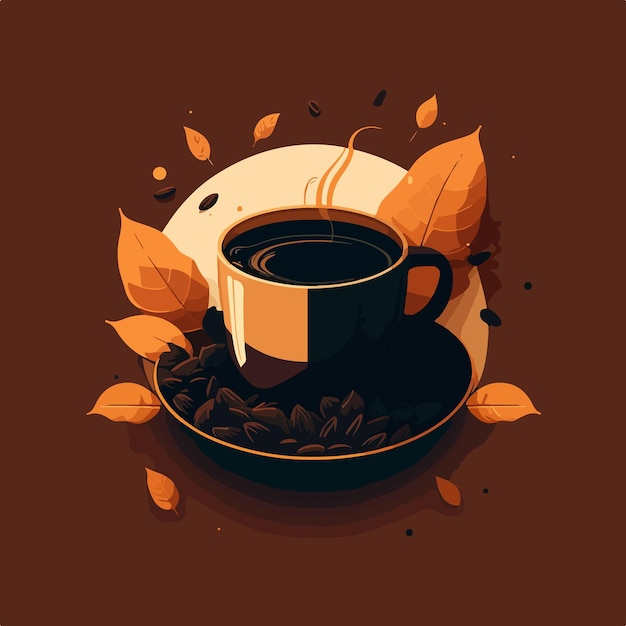 A cup of fresh coffee vector illustration