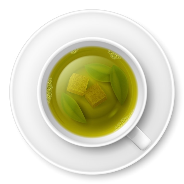 Vector cup of green tea